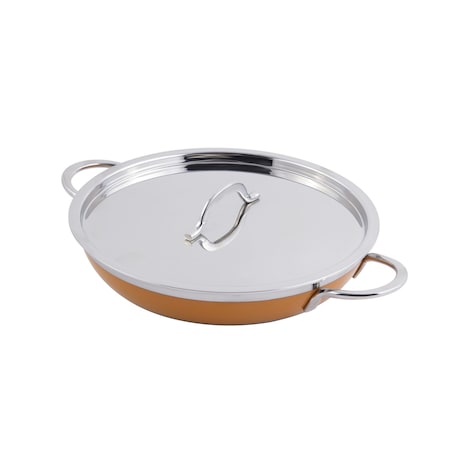 Bon Chef Classic Cntry French Col Saute Pan/Skillet W/Cover Dbl Handle 11"X2 1/4"  2 Qt 12 Oz 60305ORANGE